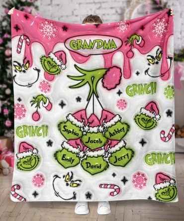Green Mama/ Nana... - Personalized Stole Christmas Blanket