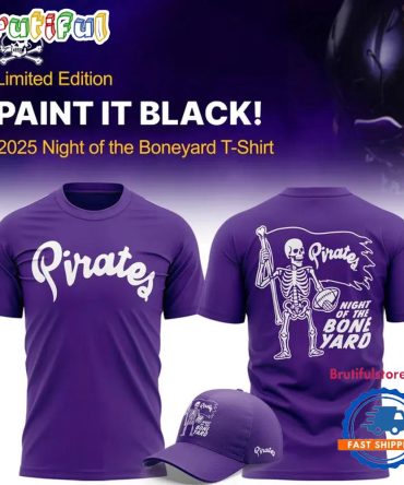 East Carolina Pirates Football Black 2025 Night Of The Boneyard T Shirt