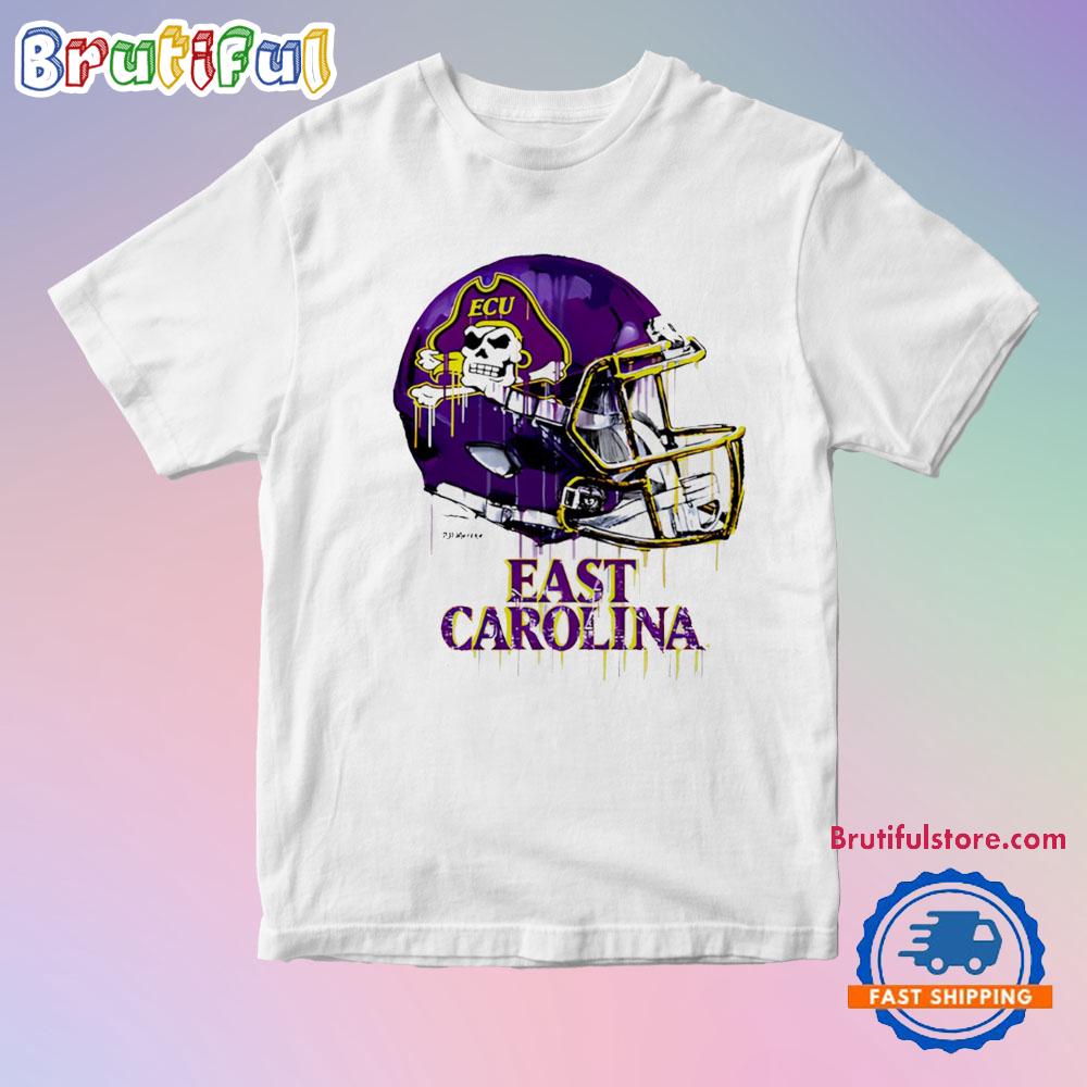 Ecu Pirates Dripping Football Helmet T Shirt