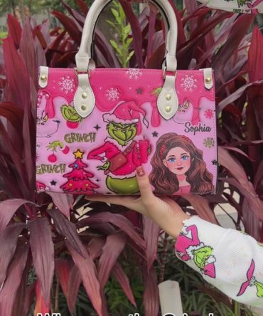 In My Grinch Era - Personalized Stole Christmas Leather Handbag