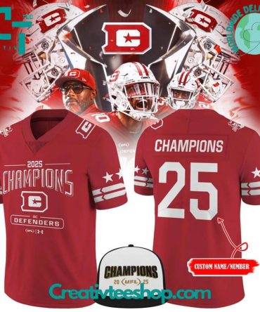 Dc Defenders 2025 United Football League Champions Special Red Custom Jersey