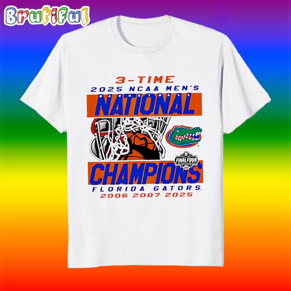 Florida 3 Time 2025 Ncaa Men’S Basketball National Champion Straight T Shirt