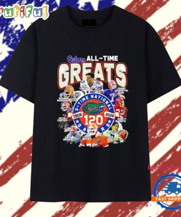 Florida Gators All-Time 120 Seasons Greats 3-Time National Champions T Shirt