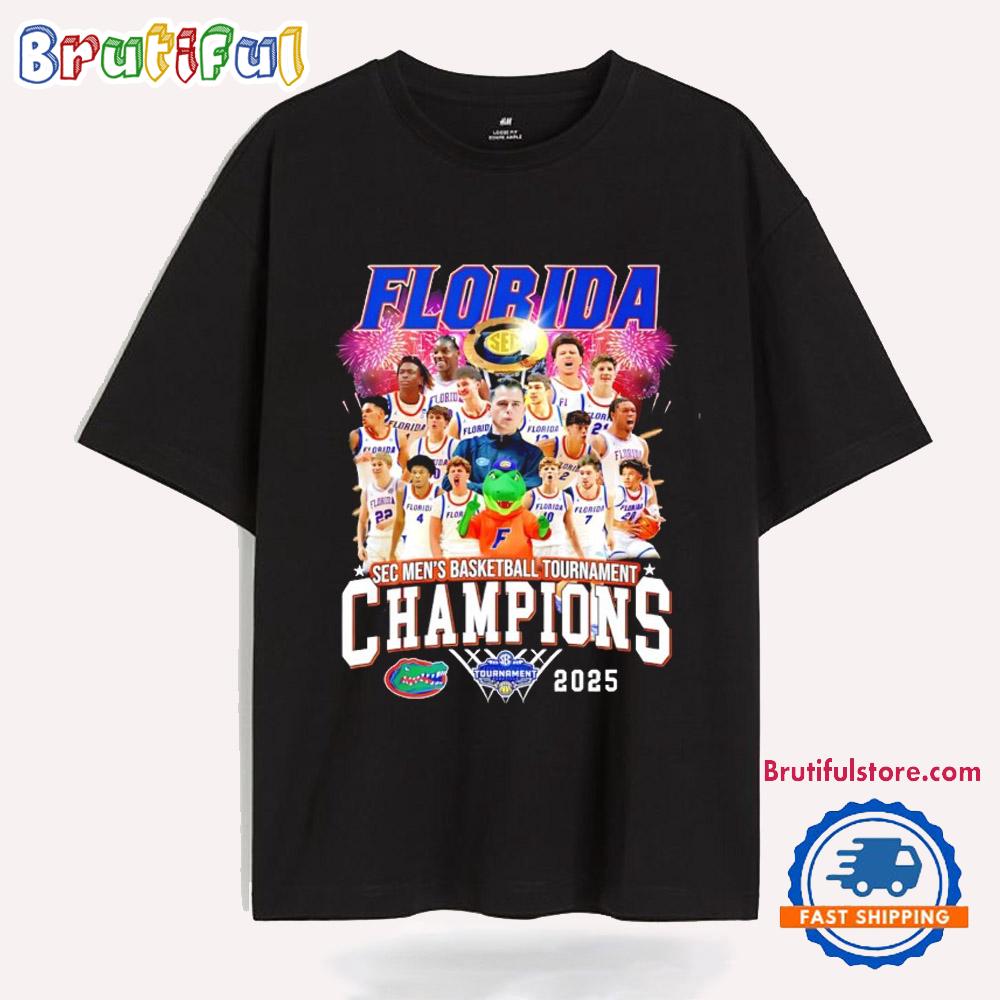 Florida Gators Sec Men’S Basketball Tournament Champions 2025 All Team T Shirt