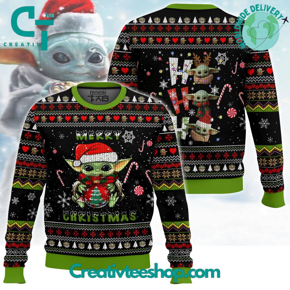 Baby Yoda Hahaha Merry Christmas Ugly Sweater