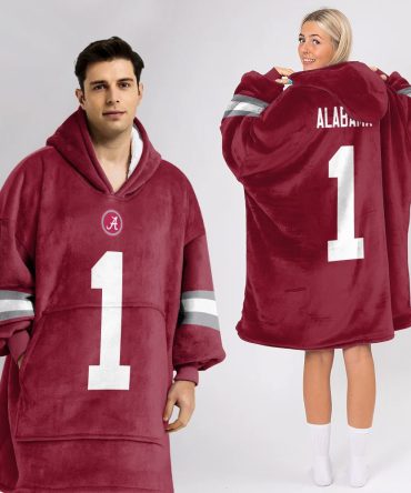 Adult #1 Alabama Football Unisex Blanket Hoodie