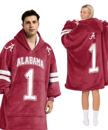 Adult #1 Alabama Football Unisex Blanket Hoodie