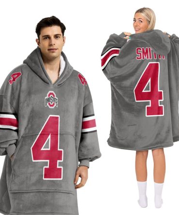 Adult 4 Ohio State Football Unisex Blanket Hoodie