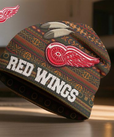 Detroit Red Wings , Premium Nhl Feathered Beanie Hat