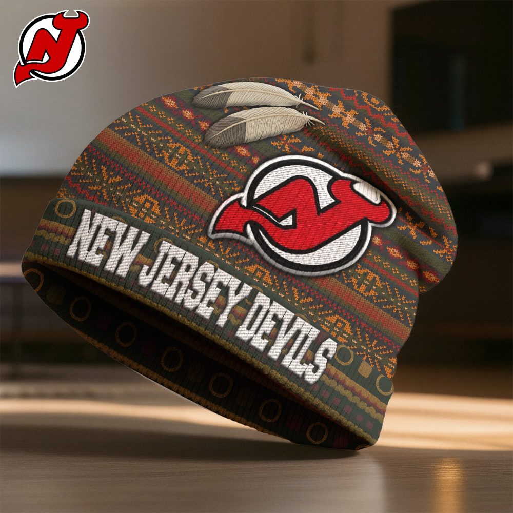 New Jersey Devils , Premium Nhl Feathered Beanie Hat