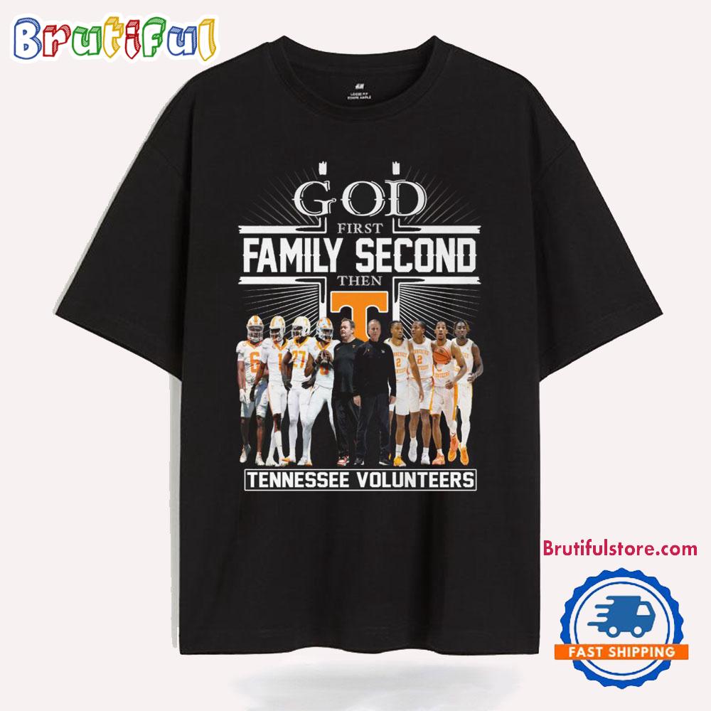 God First Family Second Then 9 Straight Division Titles Tennessee Volunteers T Shirt