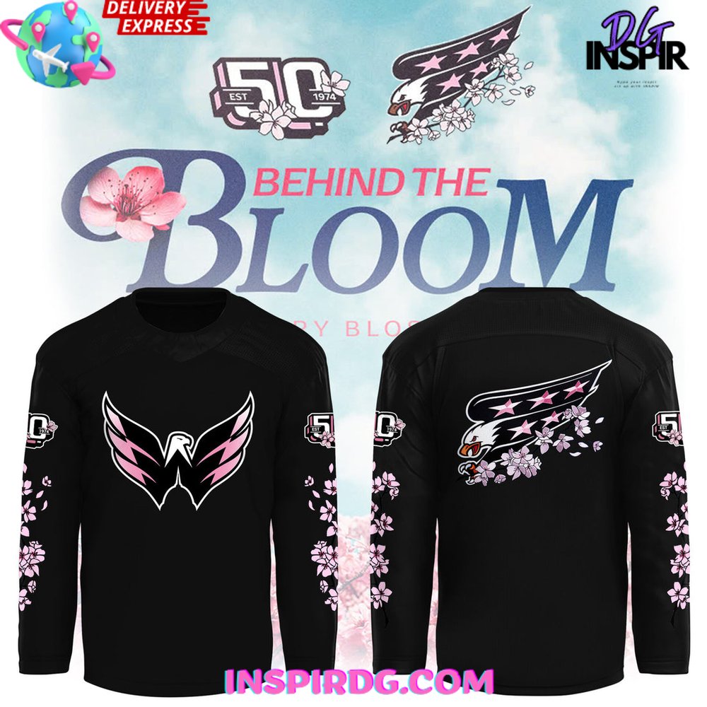 Washington Capitals Cherry Bloom 2025 Black Jersey