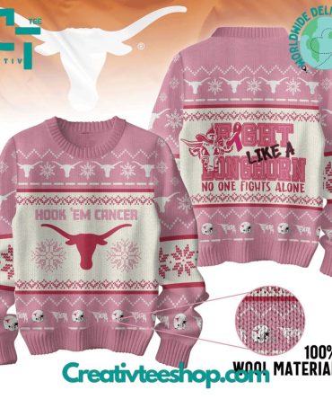 Texas Longhorns Fight Breast Cancer Hook Em Cancer Sweater