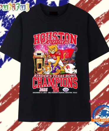 Houston Cougars 2025 Kinder’S Texas Bowl Champions Mascot T Shirt