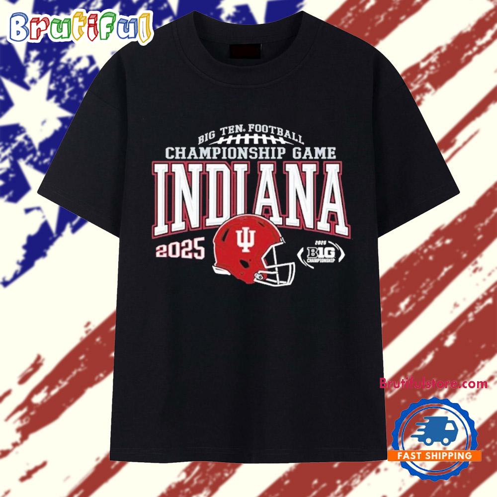 Indiana Hoosiers Football 2025 Big Ten Championship Helmet Bound T Shirt