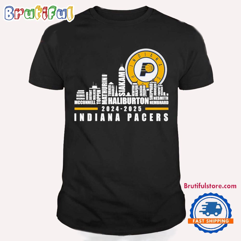 Indiana Packer 2024-2025 Player Name City Skyline T Shirt