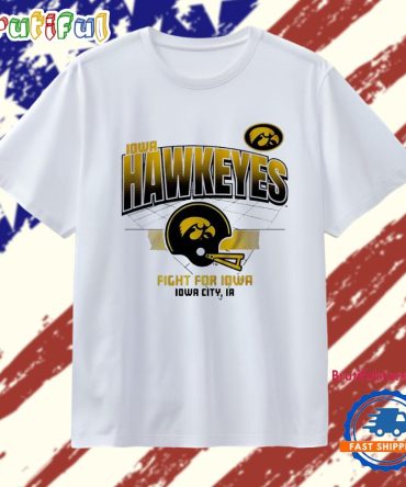 Iowa Hawkeyes Football Fight For Iowa Helmet Grid T Shirt