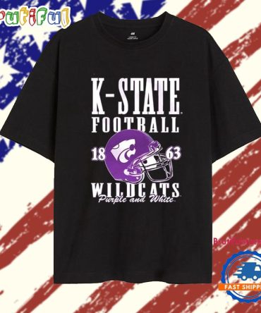 Kansas State Wildcats Football 1863 Purple And White Helmet T Shirt