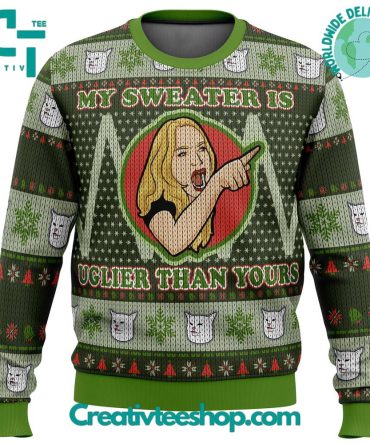 Karen Yelling At Grumpy Cat Meme Ugly Christmas Sweater