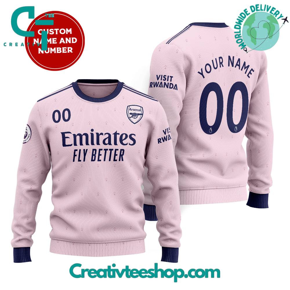 Arsenal Pink Kits Personalized Sweater