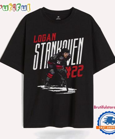Logan Stankoven 22 Carolina Hockey T Shirt