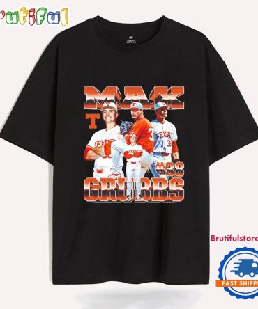 Max Grubb Texas Baseball Player Collage T Shirt