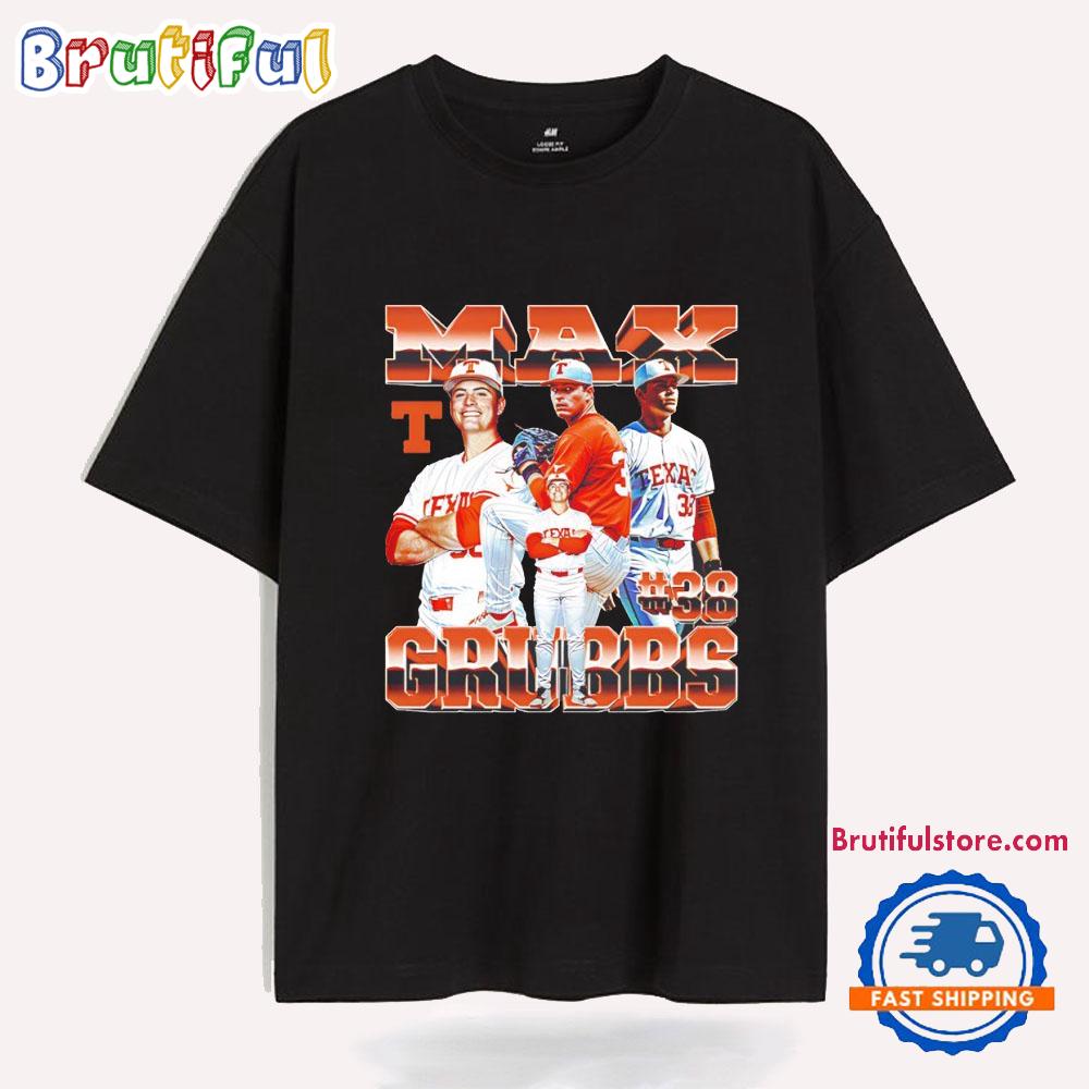 Max Grubb Texas Baseball Player Collage T Shirt