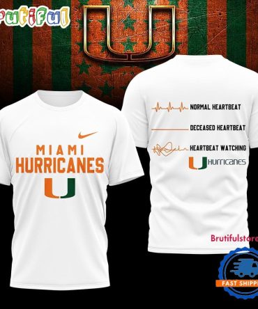Miami Hurricanes Ncaa Heartbeat Unisex 3D Shirt