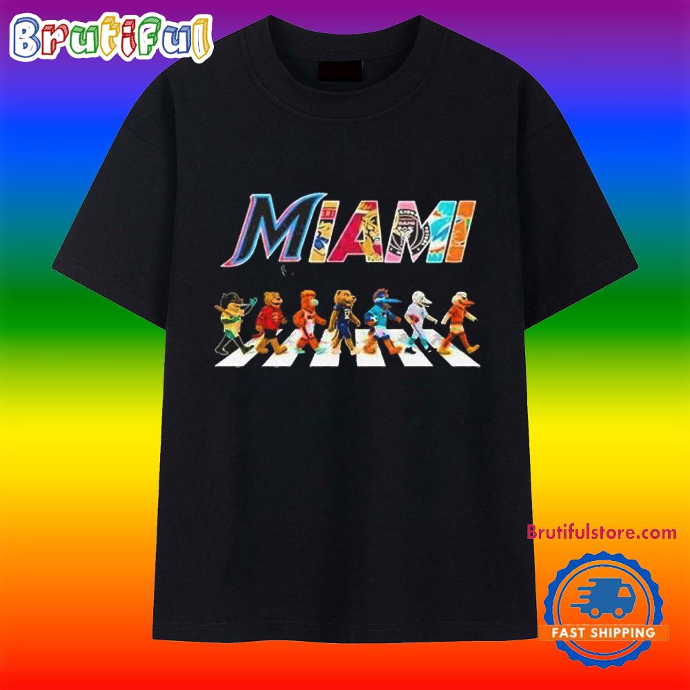 Miami Mascot Chibi Walking Abbey Road 2025 T Shirt