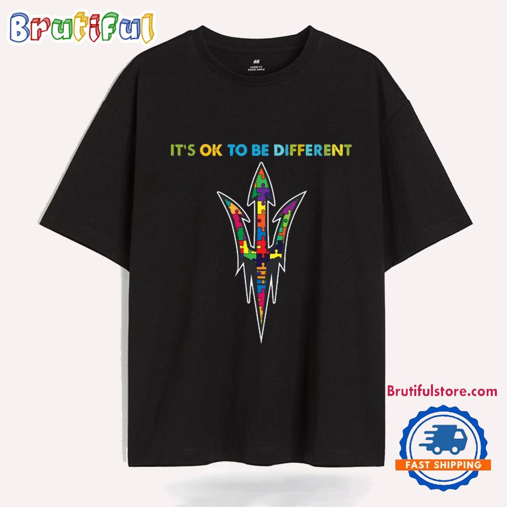 Ncaa Arizona State Sun Devils Special Autism Awareness It'S Ok To Be Different T-Shirt
