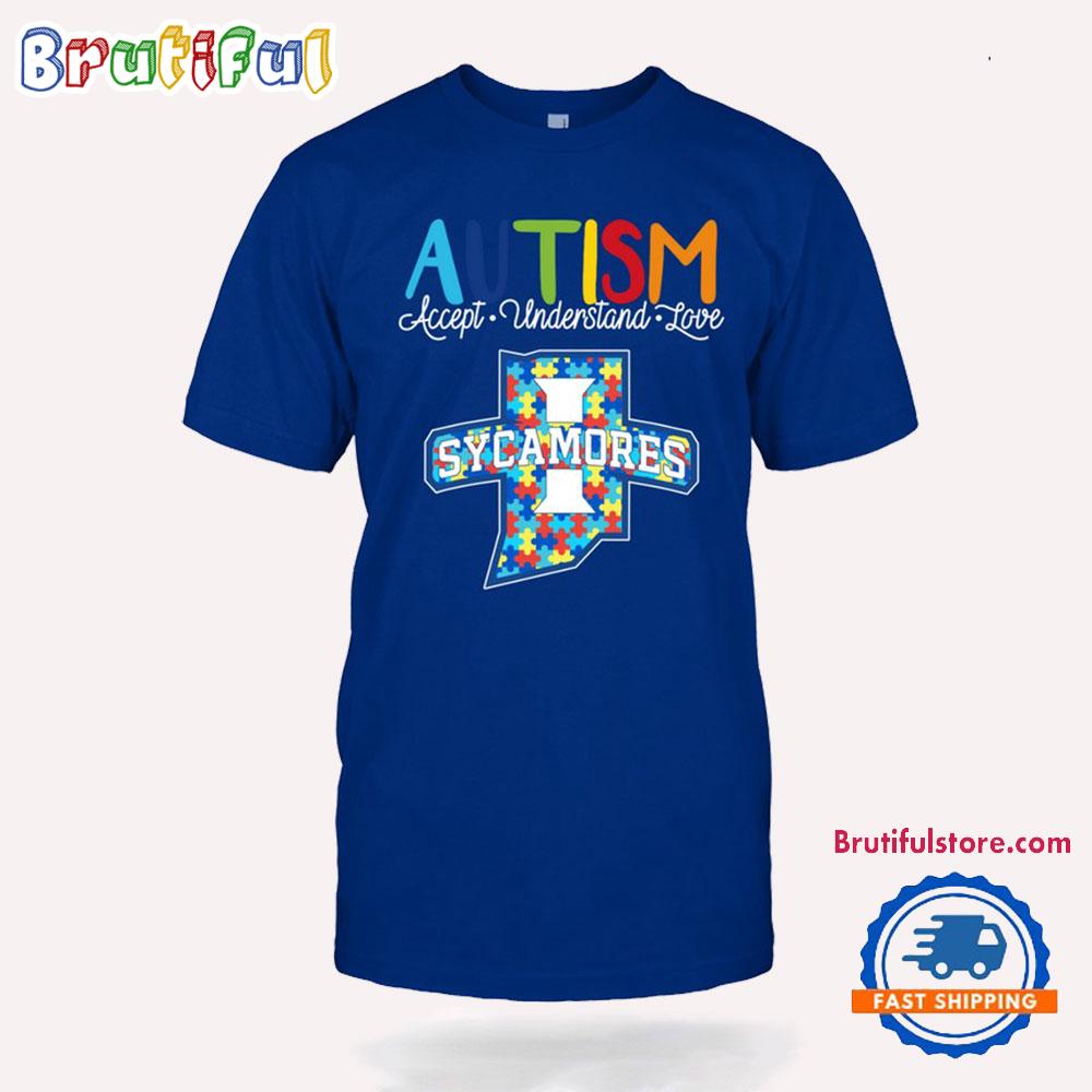 Ncaa Indiana State Sycamores Autism Accept Understand Love T-Shirt