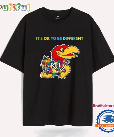 Ncaa Kansas Jayhawks Special Autism Awareness It'S Ok To Be Different T-Shirt