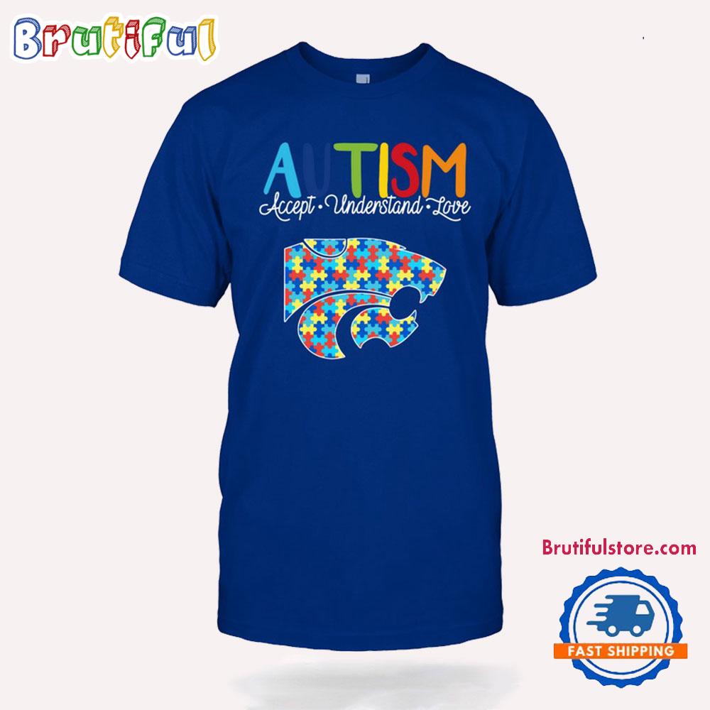 Ncaa Kansas State Wildcats Autism Accept Understand Love T-Shirt