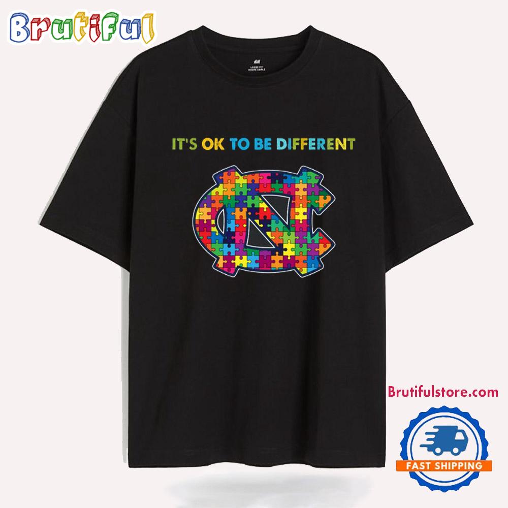 Ncaa North Carolina Tar Heels Special Autism Awareness It'S Ok To Be Different T-Shirt