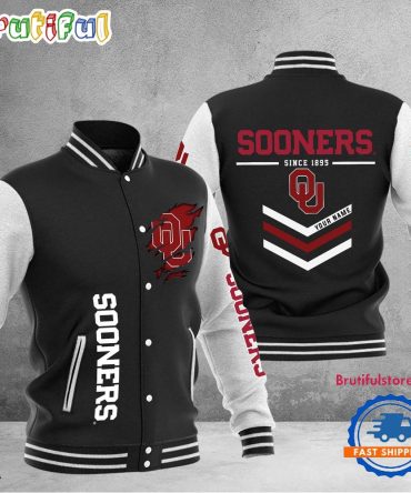 Ncaa Oklahoma Sooners Personalized Sporty Varsity Baseball Jacket