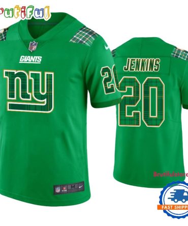 New York Giants #20 Janoris Jenkins Jersey St. Patricks Day Kelly Green Lucky Football Jersey