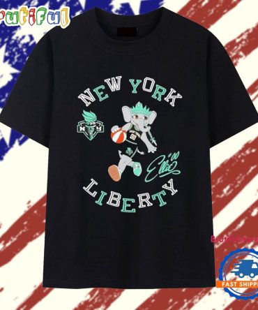 New York Liberty Stadium Essentials Black Mascot Numero Uno T Shirt