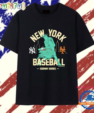 New York Yankees Vs New York Mets Subway Series Swinging Liberty T Shirt