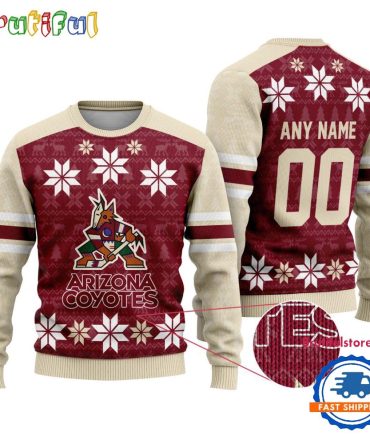 Nhl Arizona Coyotes Hockey Snow Christmas Ugly Sweater
