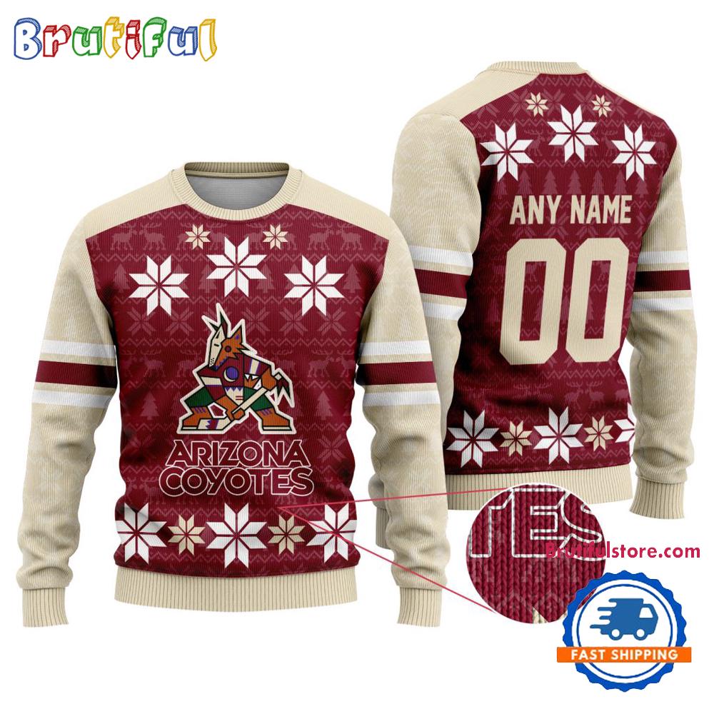 Nhl Arizona Coyotes Hockey Snow Christmas Ugly Sweater