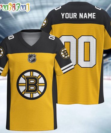 Nhl Boston Bruins Hockey Team Personalized Football Jersey