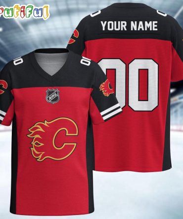 Nhl Calgary Flames Hockey Team Personalized Football Jersey