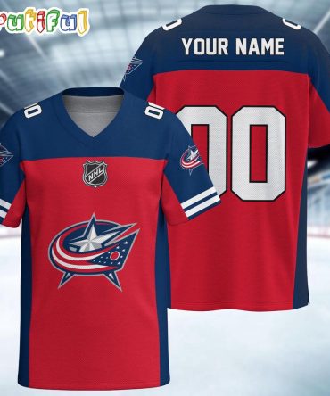 Nhl Columbus Blue Jackets Hockey Team Personalized Football Jersey