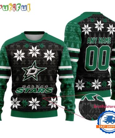 Nhl Dallas Stars Hockey Snow Christmas Ugly Sweater