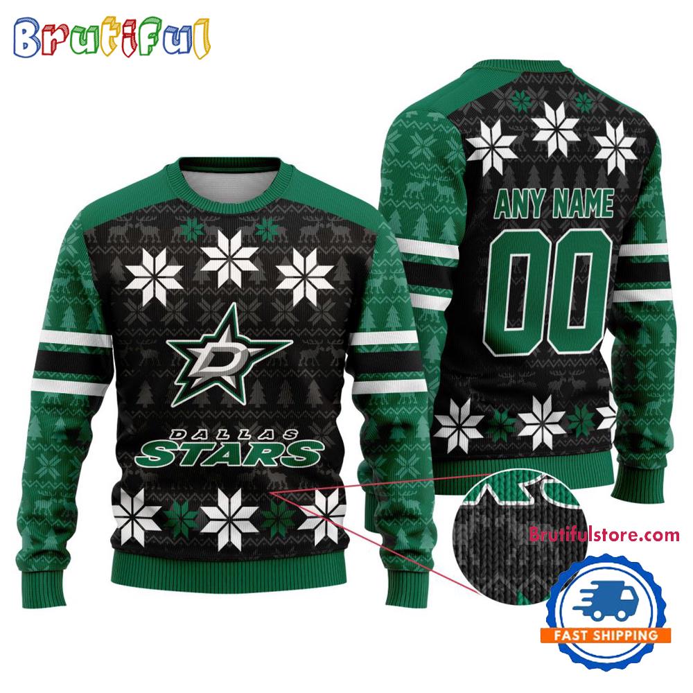Nhl Dallas Stars Hockey Snow Christmas Ugly Sweater