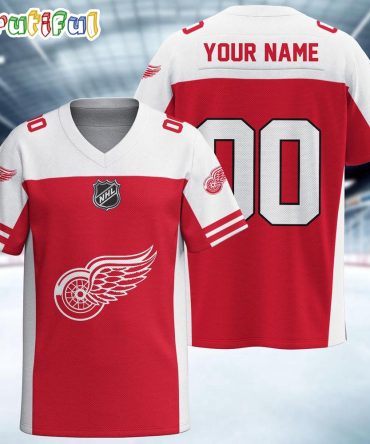 Nhl Detroit Red Wings Hockey Team Personalized Football Jersey