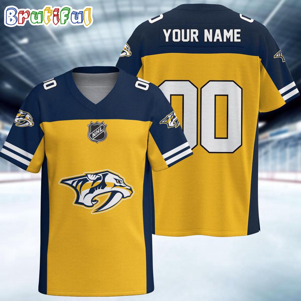 Nhl Nashville Predators Hockey Team Personalized Football Jersey