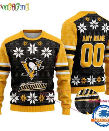 Nhl Pittsburgh Penguins Hockey Snow Christmas Ugly Sweater
