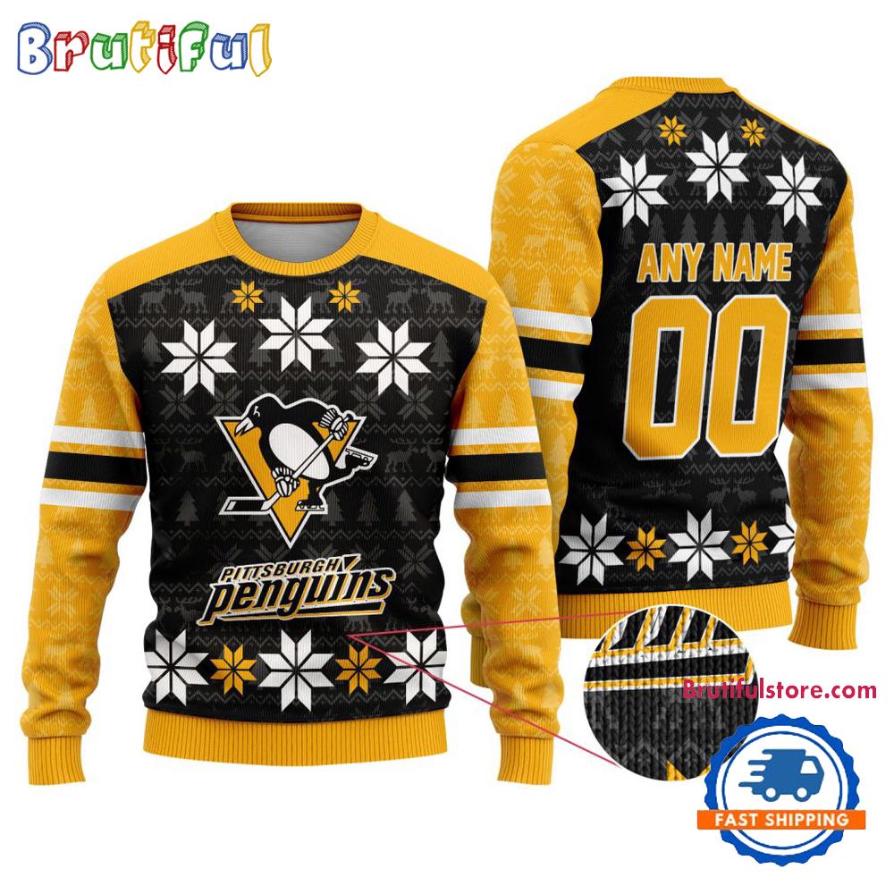 Nhl Pittsburgh Penguins Hockey Snow Christmas Ugly Sweater