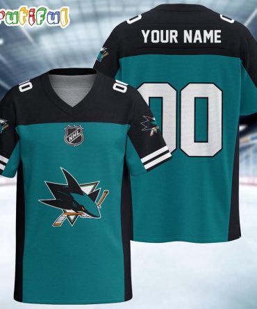 Nhl San Jose Sharks Hockey Team Personalized Football Jersey